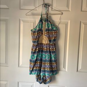 Print halter romper